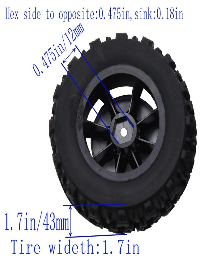 Blomiky 14300E1 12mm Hex-Hole 3.5 * 1.65 Inch Wheel Assembly Tire Set Accessories Suitable for 1/14 1/16 Hyper Go 14210 14211 H14BM H16BM H16PL 16208 16209 RC Trucks / 14210 Tire and Locknut - Image 3